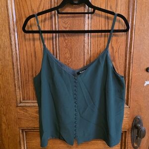 Madewell 100% Silk Dark Green Cami Tank. Size 16